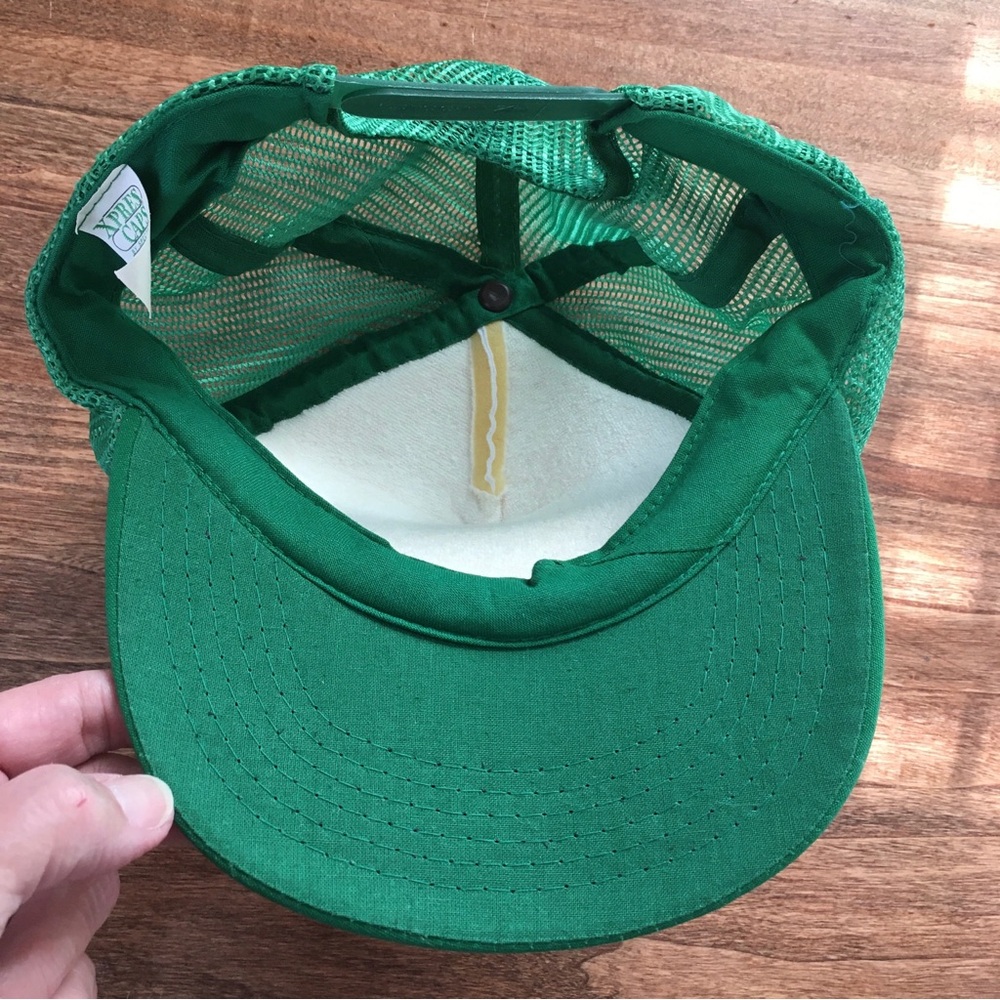 NEW! Vintage Trucker’s Cap 'Abe Lines Worcester MA' Adjustable Back Green White - Picture 7 of 8